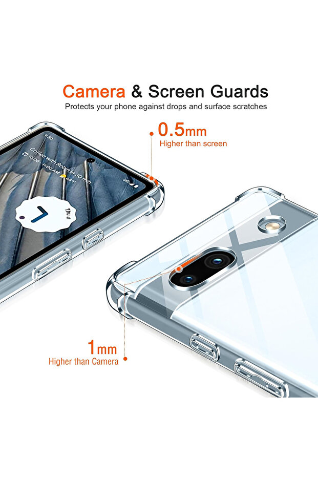 Husa pentru Google Pixel 7a, Techsuit, TPU, Transparent - 4