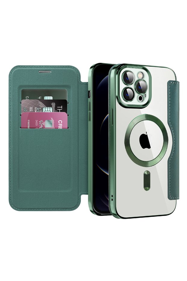 Husa pentru iPhone 12 Pro Max, Techsuit, PU, Verde