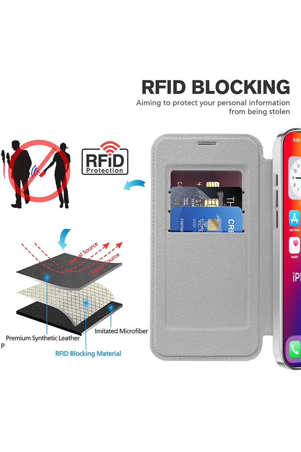 Case for iPhone 16 Pro, Techsuit, PU, Grey - 5