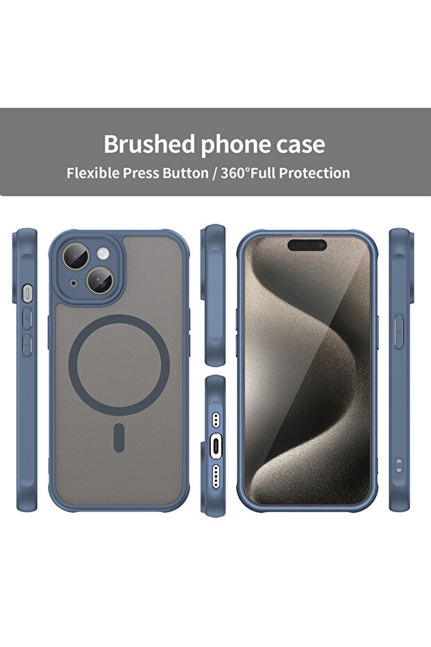 iPhone 15 Case, Techsuit, TPU, Navy Blue - 3