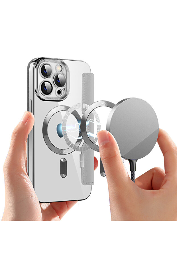 Case for iPhone 13 Pro Max, Techsuit, PU, Gray - 6