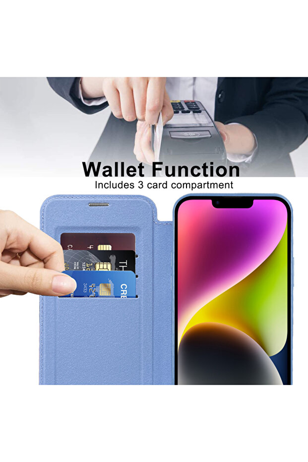 iPhone 14 Case, Techsuit, PU, Blue - 5