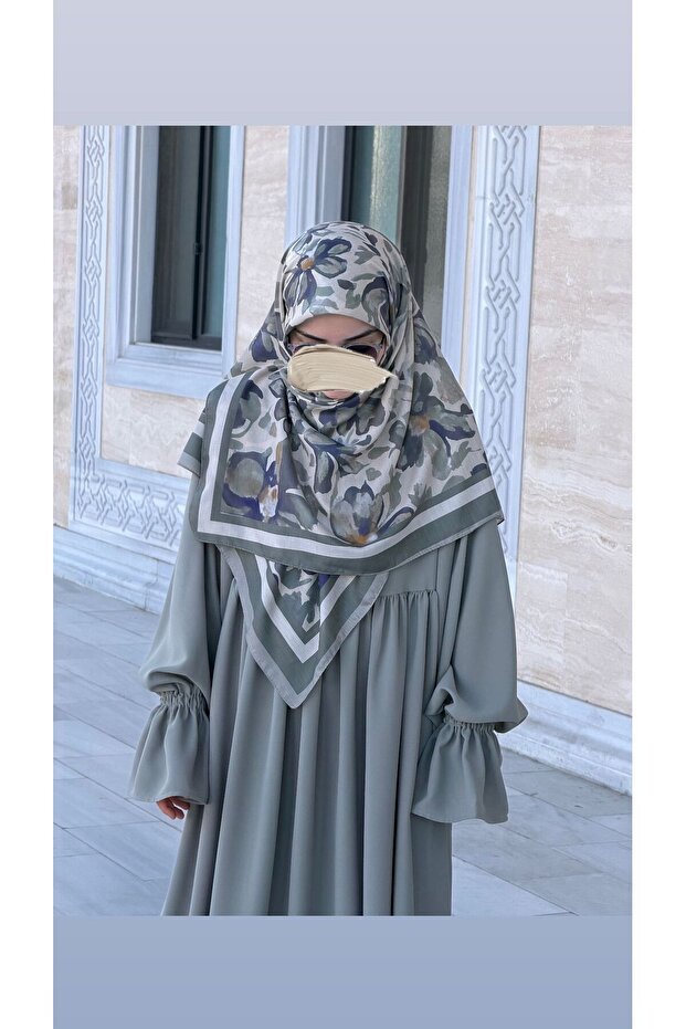 وشاح قطني ناعم بنقشة النازينين - نعناعي