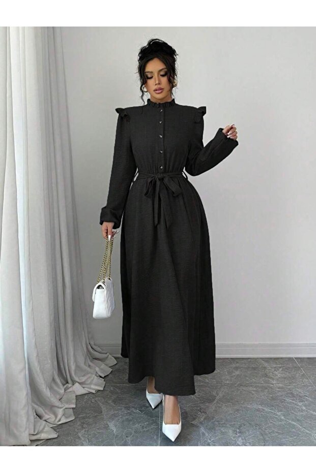 Rochie lungă neagră Olga - M - 3