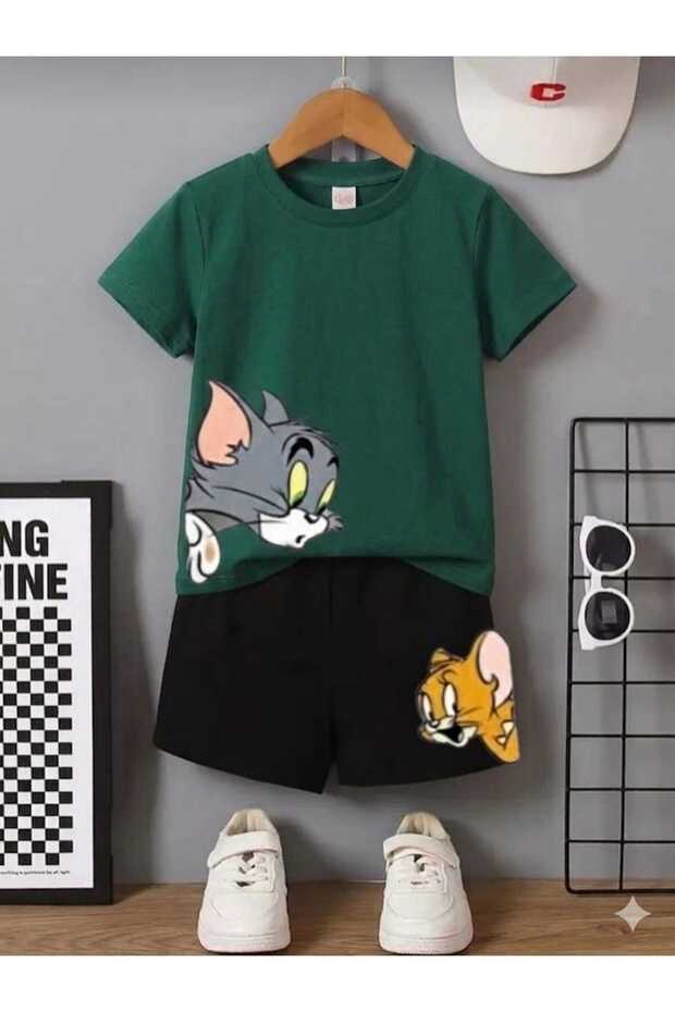 Summer Children's T-Shirt Shorts Unisex (Tom and Jery)