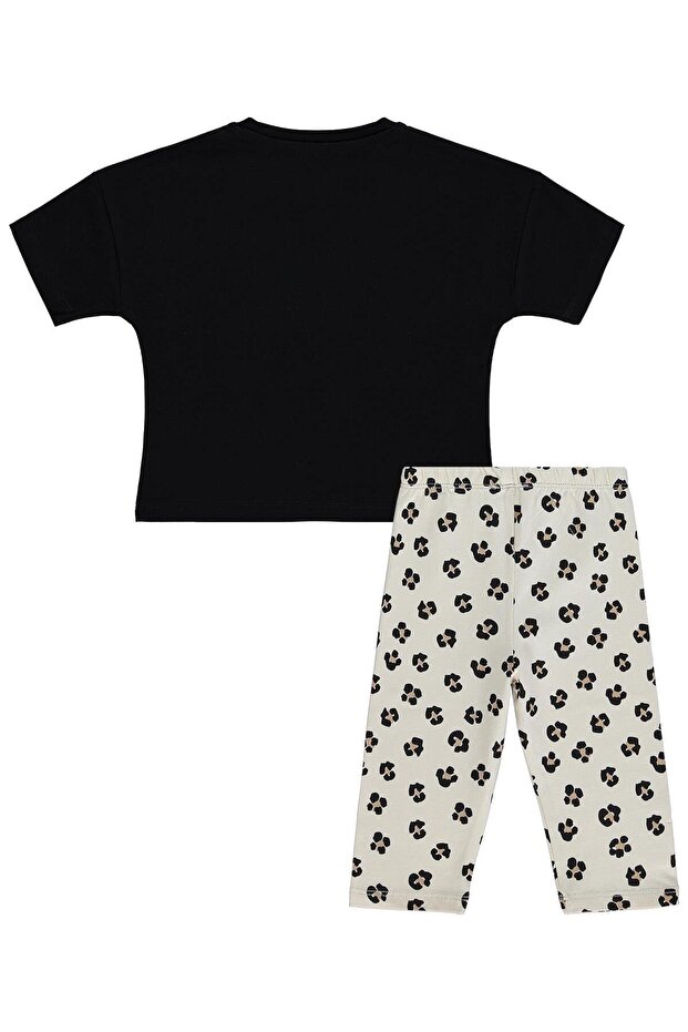 Leopard Teddy Bear Patterned Set for 2-5 Years - Black - 2