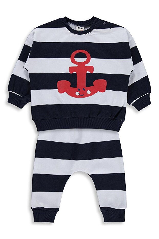 Anchor Printed 6-18 Months Set - Navy Blue