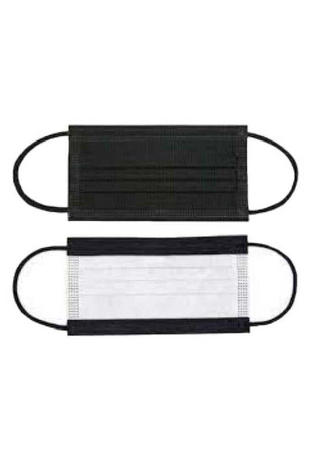 50 Pieces Disposable Face Mask, Black/White