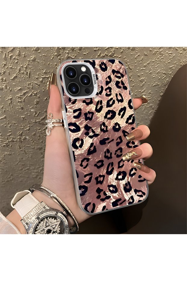 حافظة هاتف واقية مقاومة للصدمات بنمط الفهد متوافقة مع هاتف iPhone 13 Pro