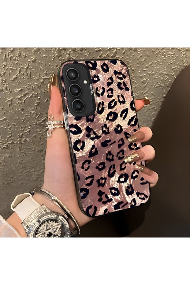 Samsung Galaxy S23 Fe Compatible Leopard Print Shock Resistant Protective Phone Case