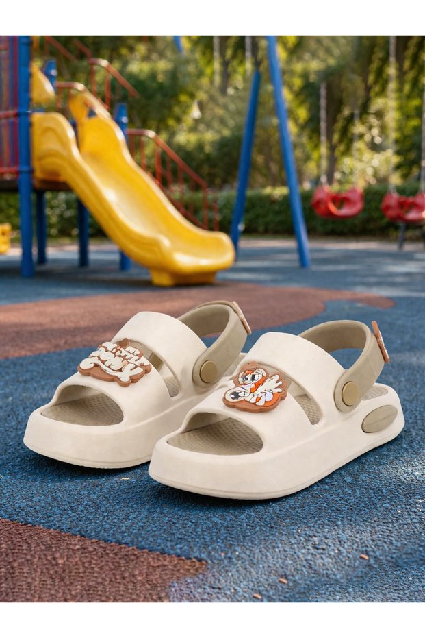 Twg 4505 Ornamental Detailed Children's Park Garden Beach Seaside Summer Sandals Slippers