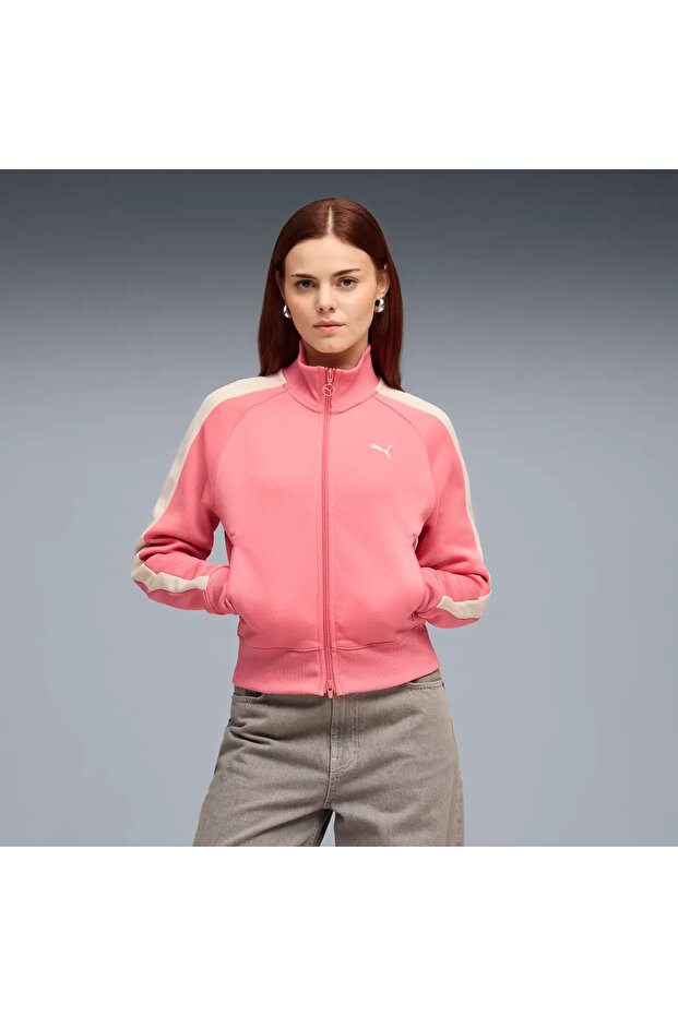 T7 Jacket Pink Women's Zipper Top