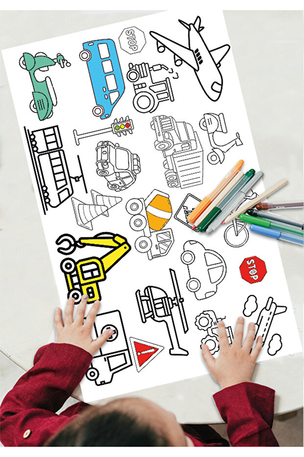 أدوات الرسم العملاقة 62x100 سم - ورق نشاط تعليمي وممتع