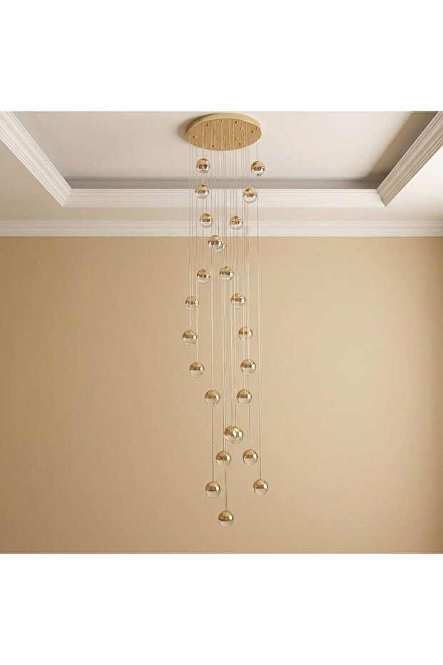 Solitare 25Pc Staircase Chandelier 4m 3 Color Smoke Grey LED
