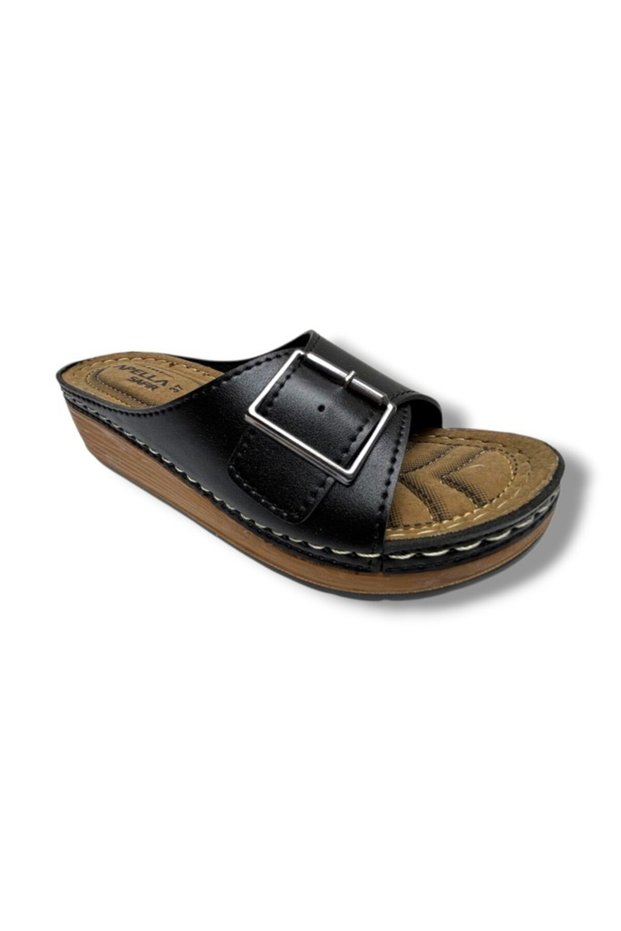 Safir 798-26 Ultra Soft Anatomical Women's Slippers with Leather Belt Buckle