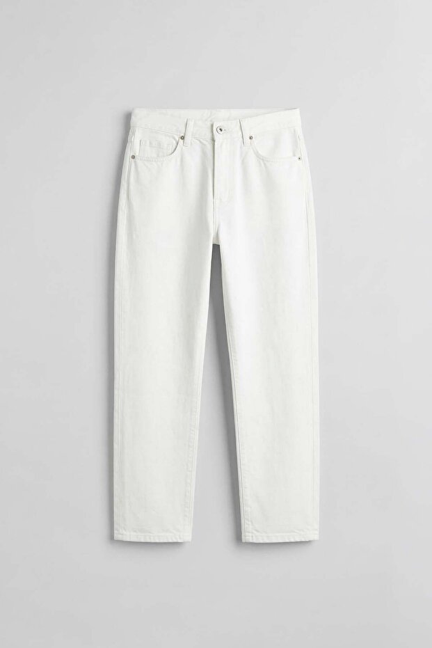 Men's Boyfriend 100% Cotton Jean Trousers White