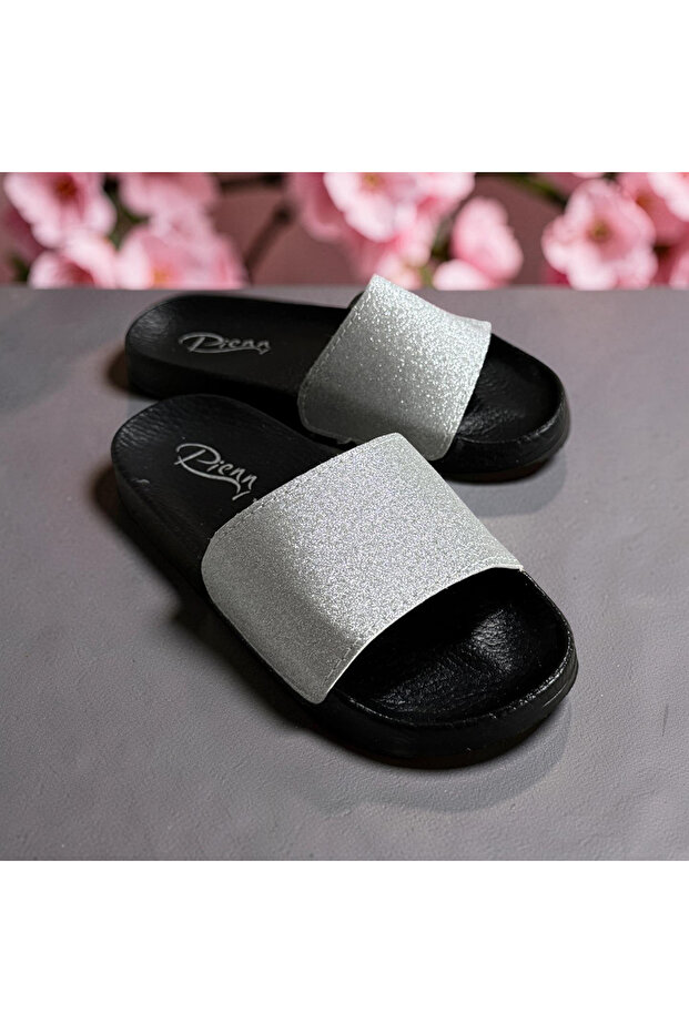 Girls' Glittery Comfortable Lightweight Sole Comfort Slippers