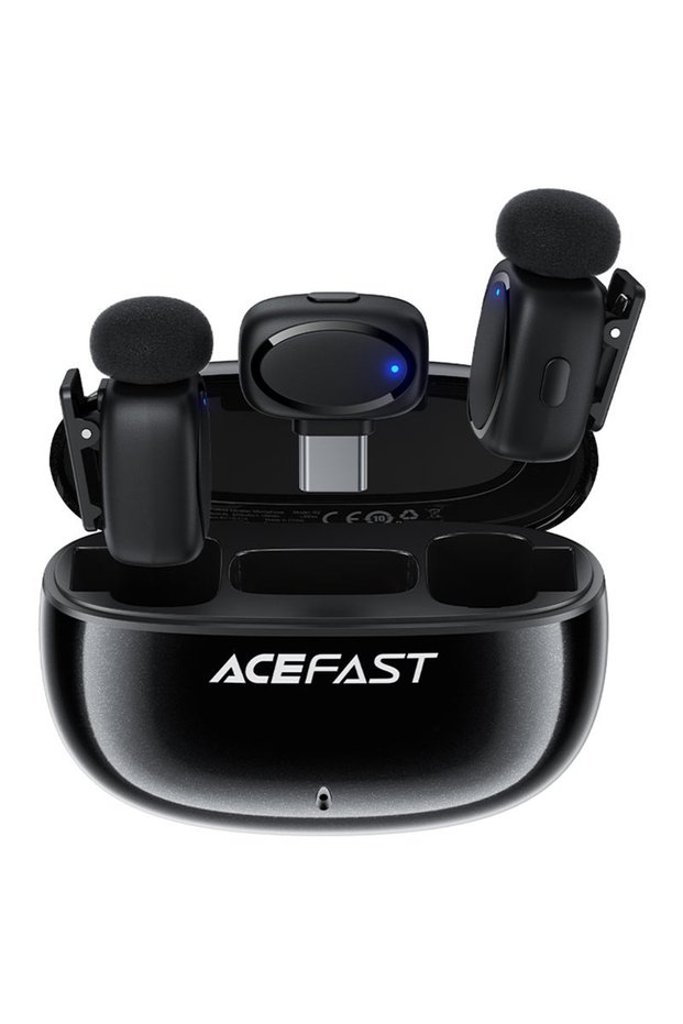 Lavalier microphone, Acefast, USB-C, Black