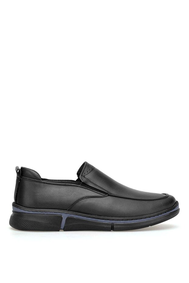 Elit Mzv8021C Men's Genuine Leather Casual Shoes Black