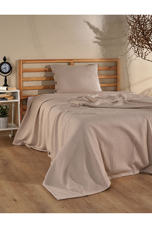 Hair Braid Pattern Bedspread & Pique Set | Single Person | Pillowcase | Modern 165X240Cm