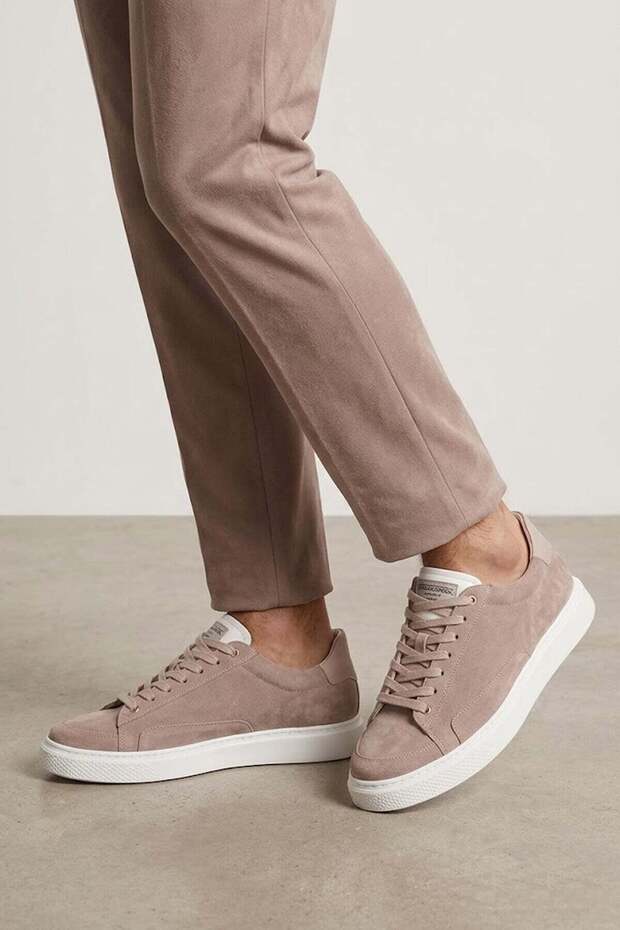 24096 Men's Genuine Leather Casual Shoes Beige