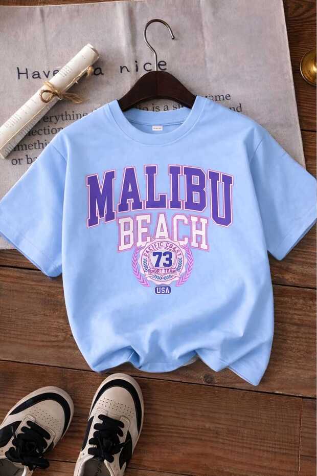 Malibu Beach Printed Unisex Children's T-Shirt 6Gh3