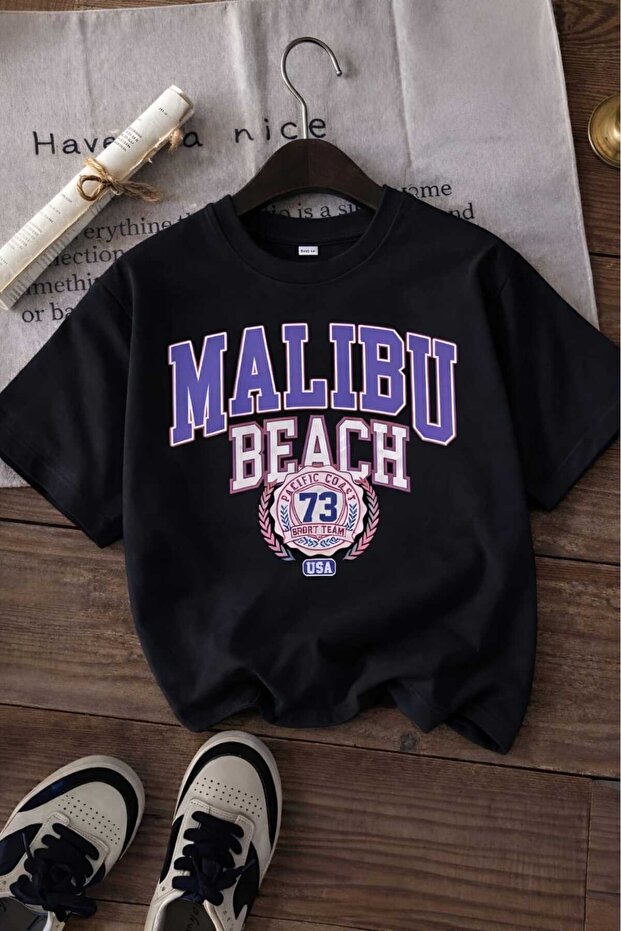 Malibu Beach Printed Unisex Children's T-Shirt 6Gh3