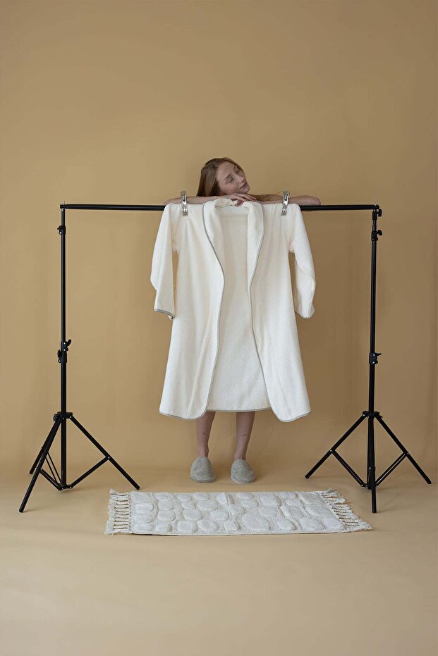 Dolce Bamboo Bathrobe Set Beige - 4