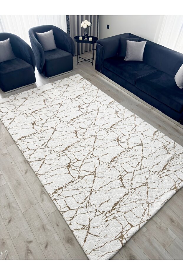 غطاء سجاد ميكرو فليس 230x330 سم، قابل للطي بسهولة تحت السجاد، بدون مطاط، ذو ملمس سميك (مرمر)