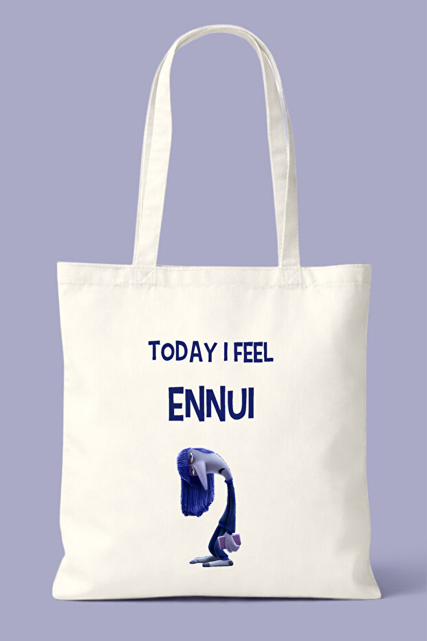 حقيبة مطبوعة بتصميم الوجه العكسي I Feel Ennui (Bıkkın)