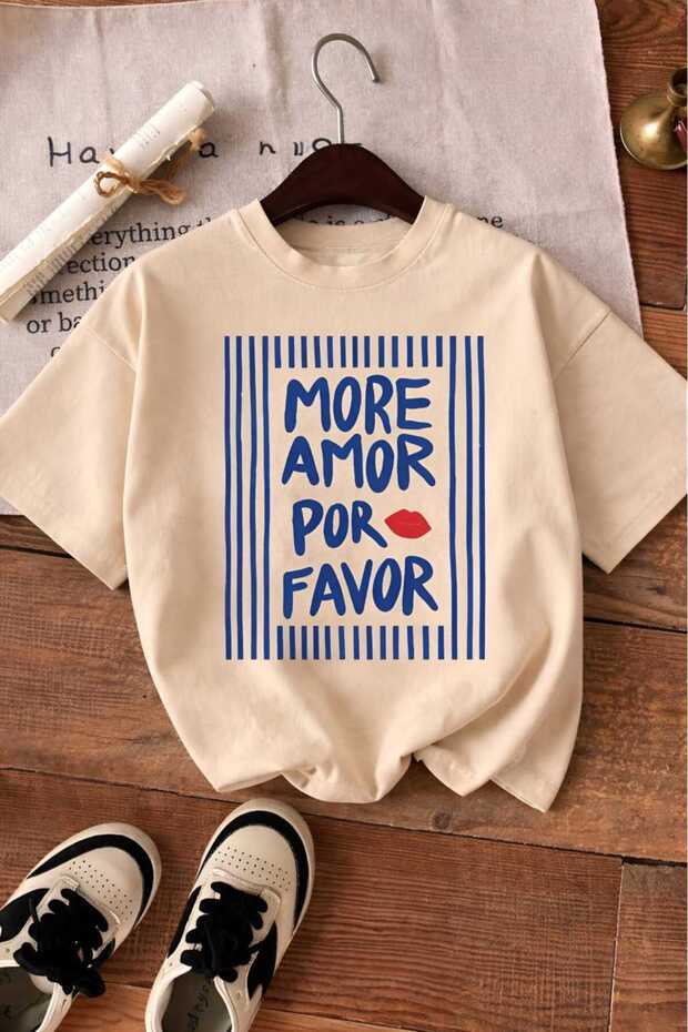 More Amor Por Favor Printed Unisex Children's T-Shirt 7Gh1