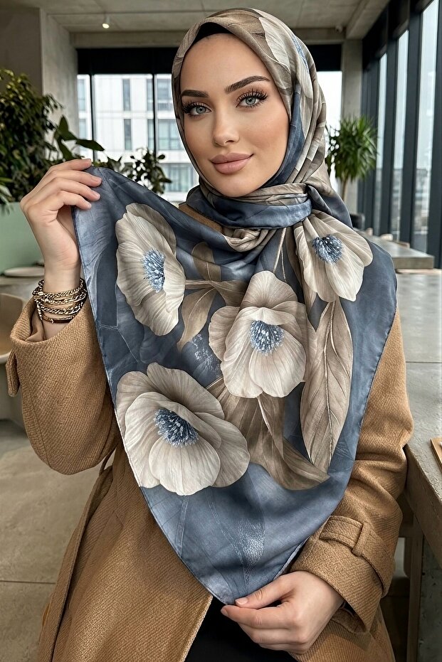 Smoked Patterned Soft Shawl