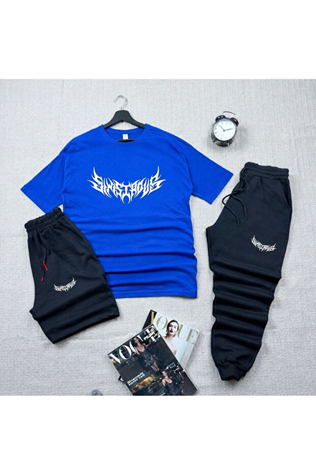 Men'S/Women's Oversize 3-Piece Set – Casual Comfortable Tracksuit & T-Shirt Combination
