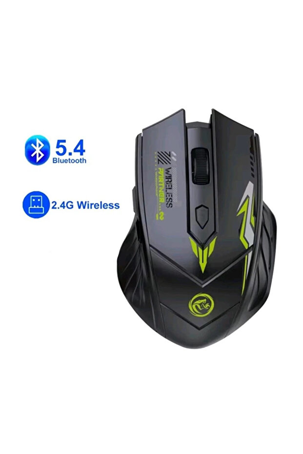 Wireless Gaming Mouse Bluetooth + 2.4G Rechargeable Black - 1