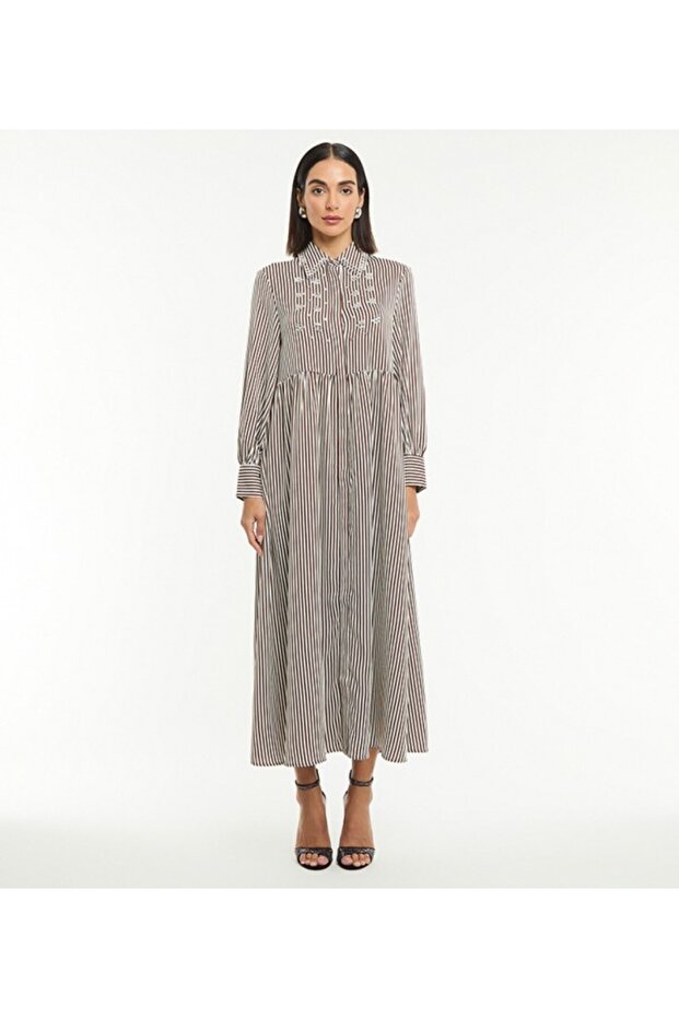 Multicolor Striped Casual Women Dress