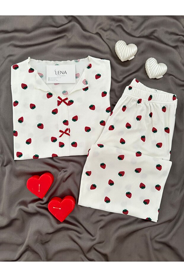 Women's Oslo Fabric Short Sleeve Patterned Pajama Set