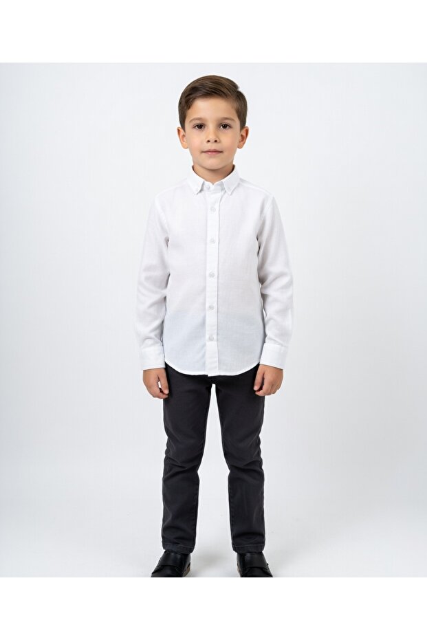 Children's Boys' Shirt White Muslin