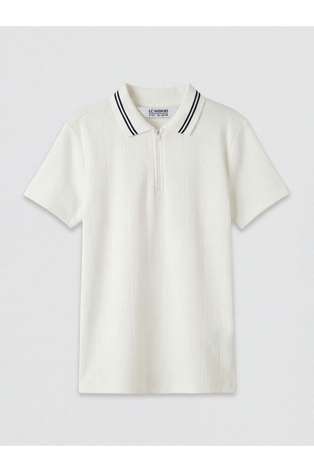 Two Mt Shop Quality Zippered Polo Collar Boys' T-Shirt