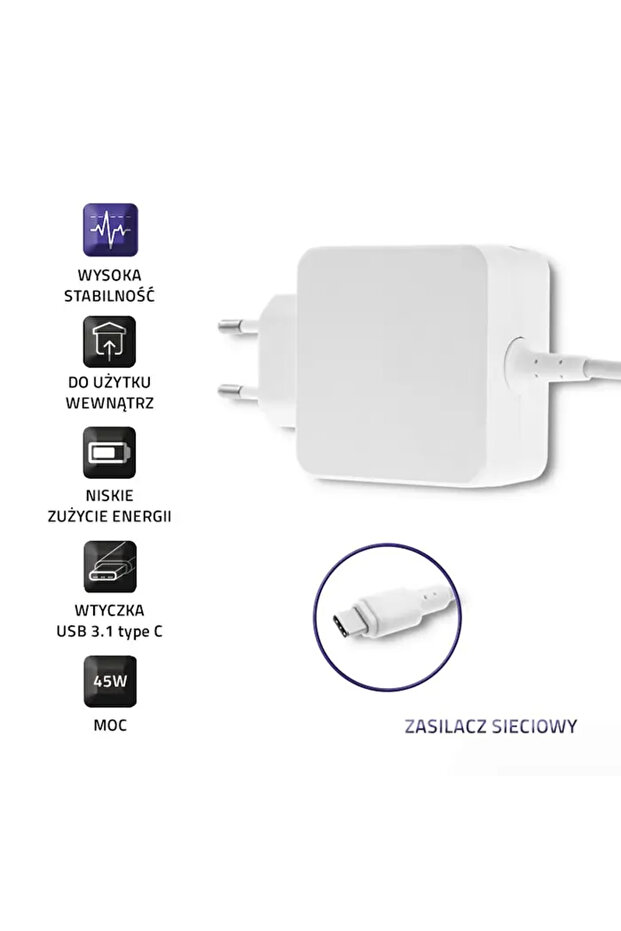 45W USB-C alb - 3