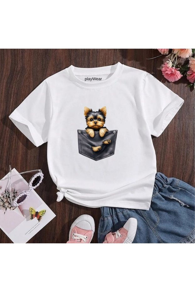 Cep Doge Printed 100% Cotton Crew Neck Kids Unisex T-Shirt 5 6 -7 8-9 10 -11 12 Years Old