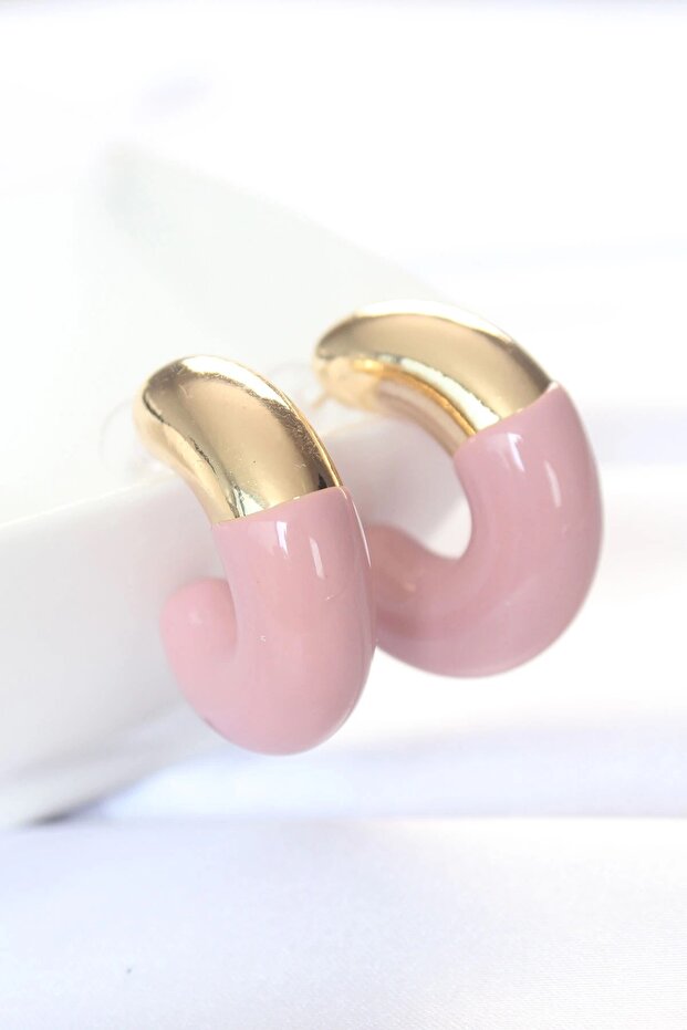 Ccb Dried Rose Gold Double Color Earrings