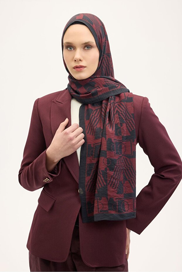 Urban Hours Elvora Bordo Mayda Shawl 190X70
