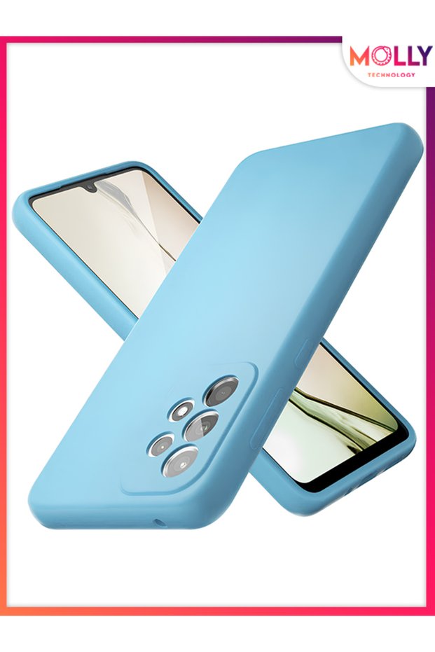 Baby Blue Liquid Inside Velvet Silicone Case for Samsung Galaxy A73