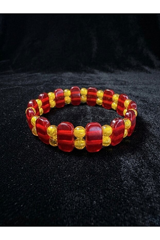 Red Yellow Double Row Beirut Amber Unisex Bracelet