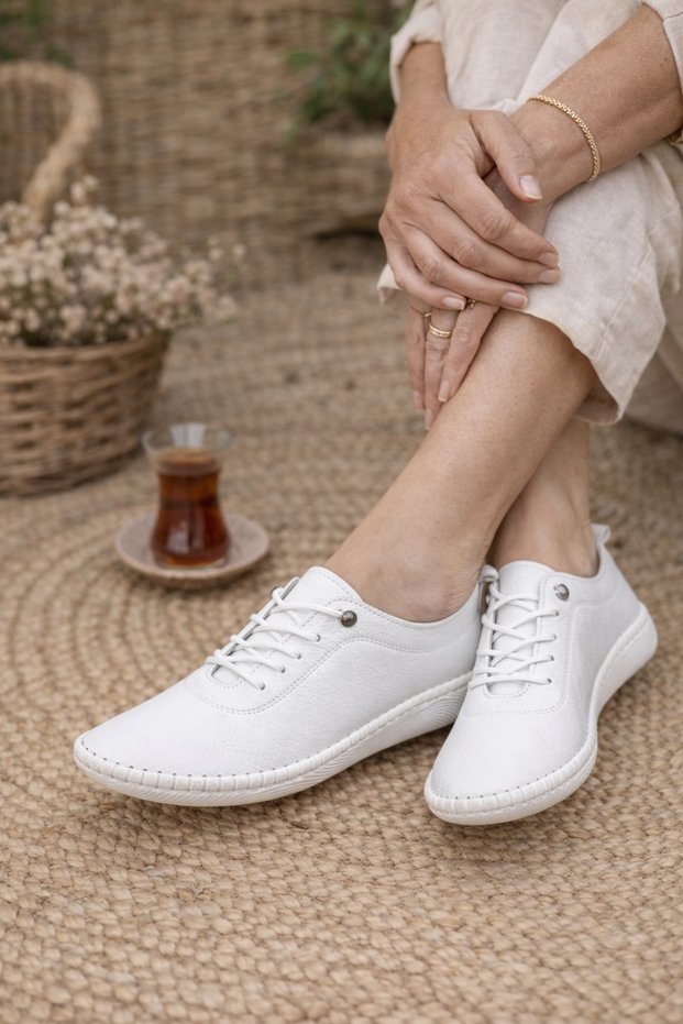 Genuine Leather Women's Casual Shoes Ultra Light Flexible Soft Leather Comfortable Orthopedic Comfort Shoes