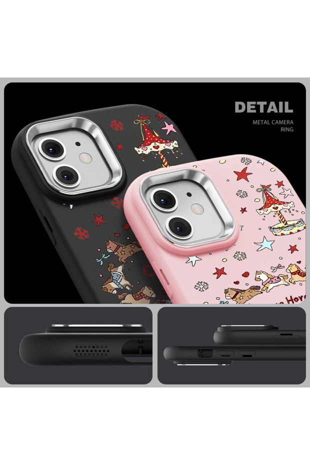 حافظة سيليكون سوداء متوافقة مع هاتف iPhone 7 Plus/8 Plus مضادة للصدمات وحماية للكاميرا منقوش مطبوع - 5