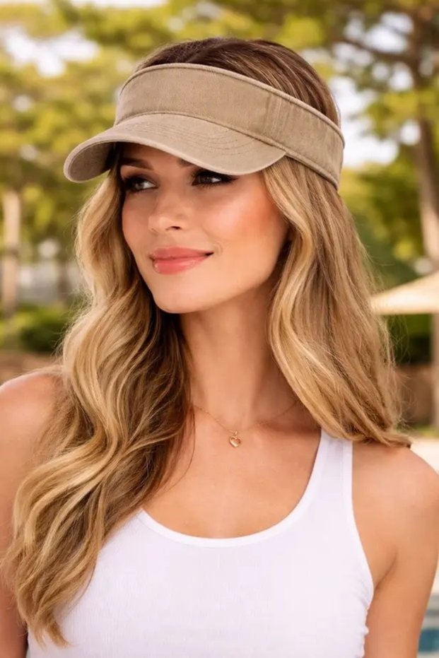 Washable Denim Cotton Visor Hat - Women/Men - Spring/Summer Sportsman Tennis Cap Hat