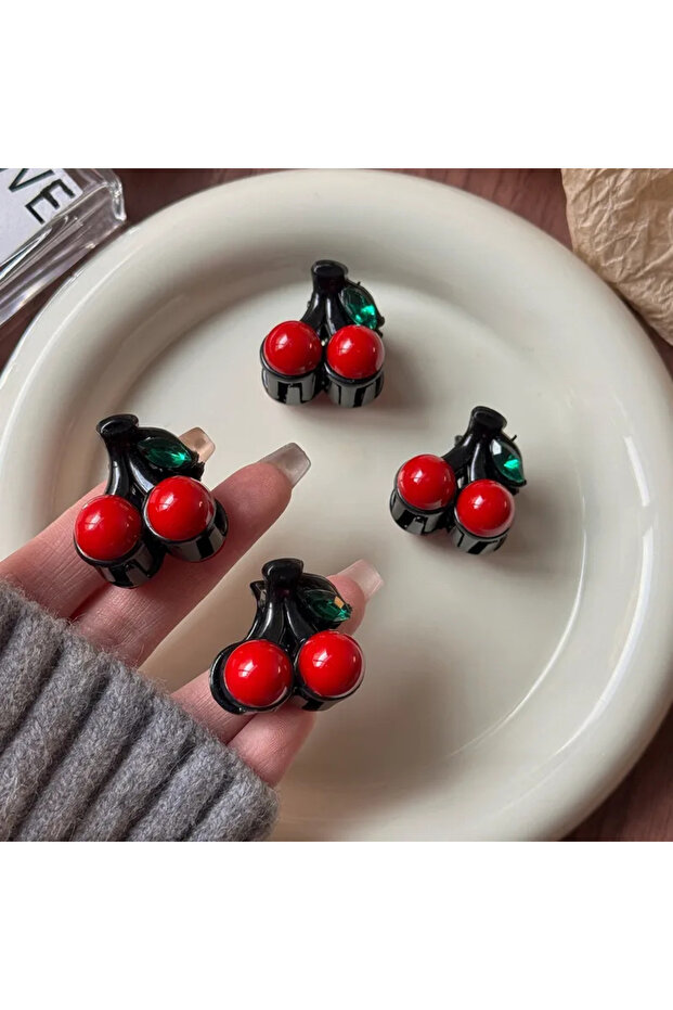 2 قطعة مشبك بلاستيكي على شكل كرز