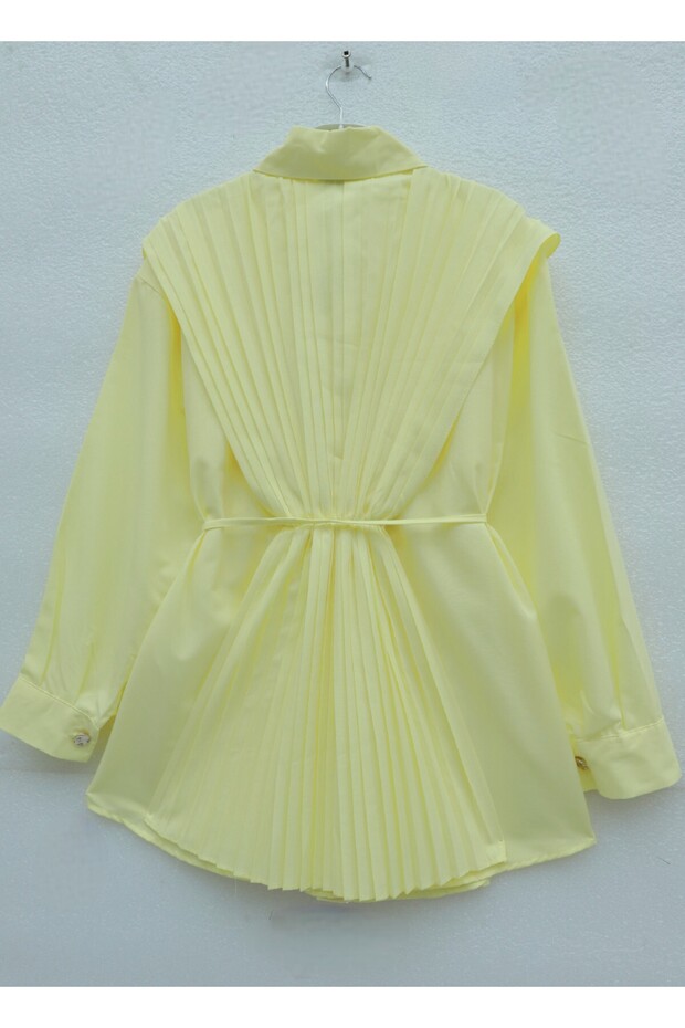Buttoned Tunic with Front and Back Pockets - Yellow - 4