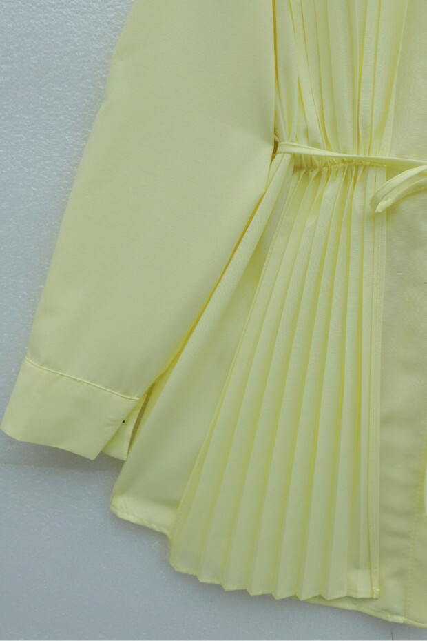 Buttoned Tunic with Front and Back Pockets - Yellow - 3